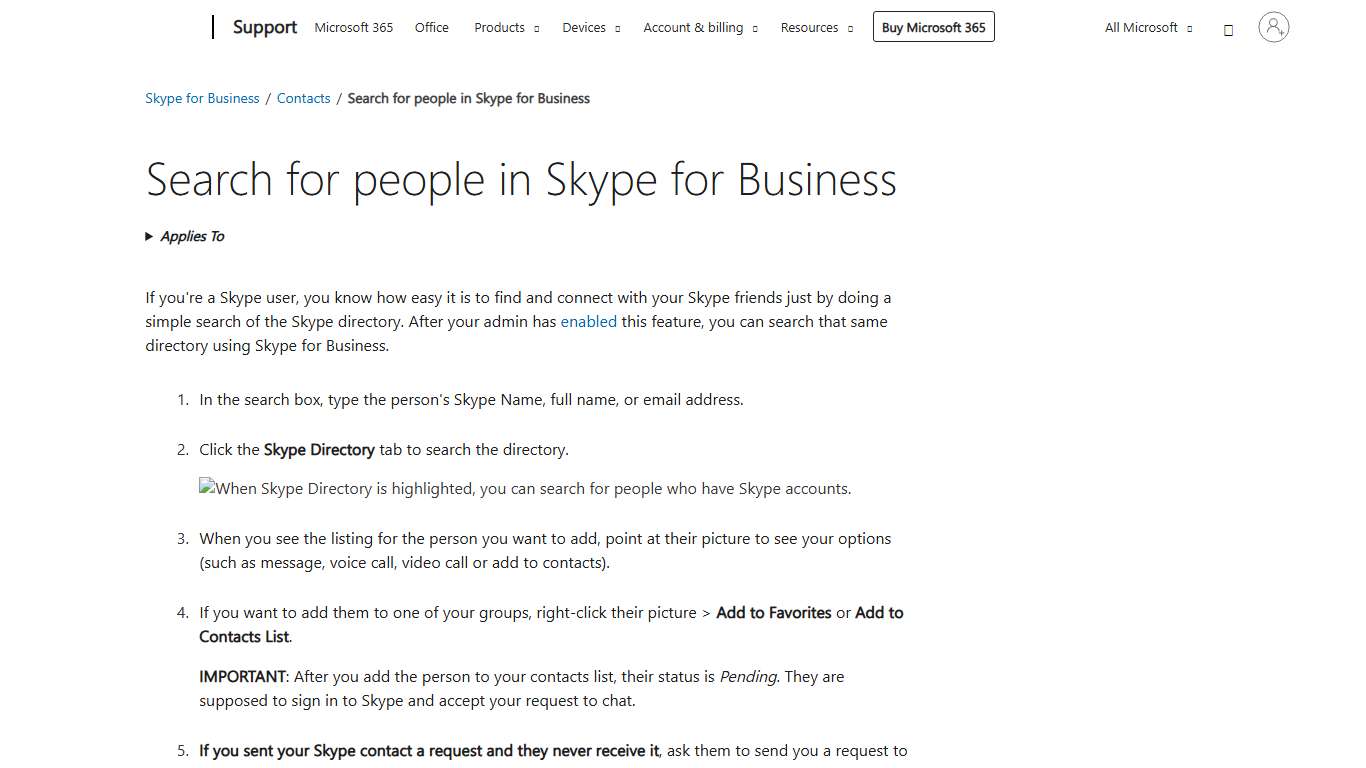 Search for people in Skype for Business - Microsoft Support
